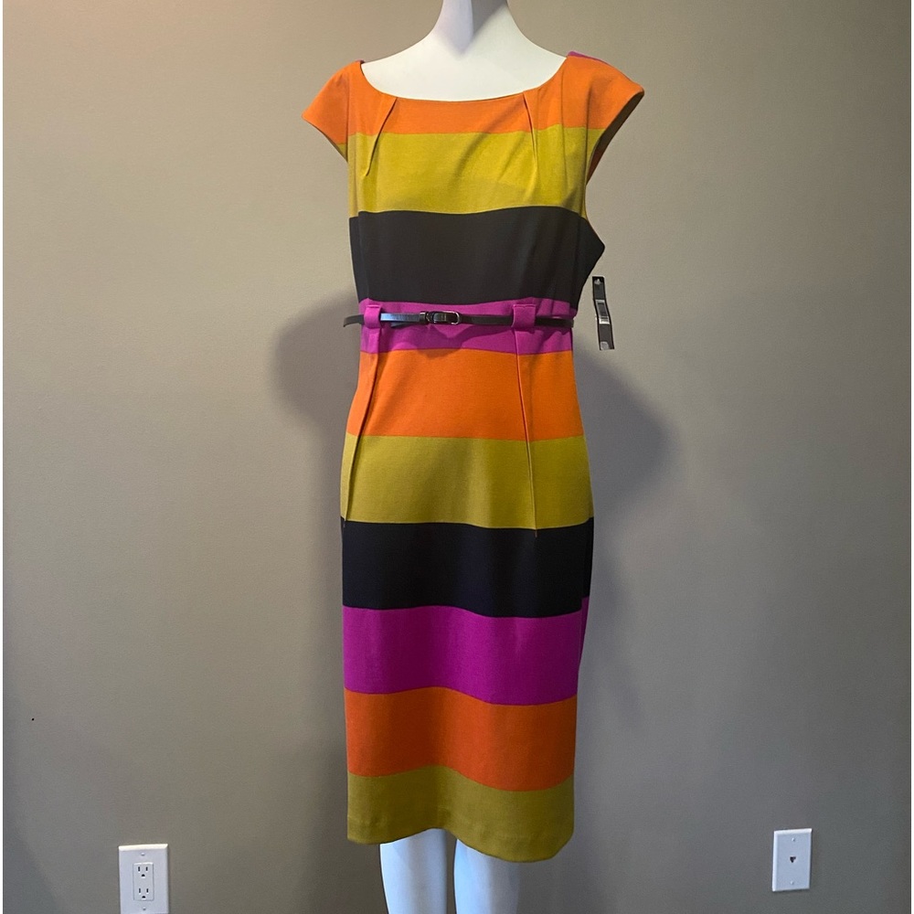 Tahari Striped Dress - New - Size 10